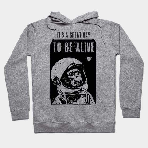 Monkey Astronaut Typography Funny Design Hoodie by TopTeesShop